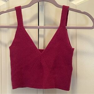 J. Crew Cashmere-Blend V-Neck Sweater Top - Women Size XS - Berry